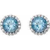 14K White Aquamarine & 1/6 CTW Diamond Earrings - 86509990P photo 2