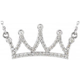14K White 1/5 CTW Diamond Crown 16 1/2 Necklace - 8584460001P photo
