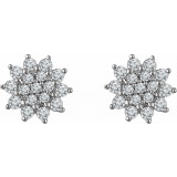 14K White 1/2 CTW Diamond Cluster Stud Earrings - 65297060001P photo 2
