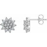14K White 1/2 CTW Diamond Cluster Stud Earrings - 65297060001P photo