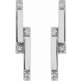 Platinum 1/10 CTW Diamond Bar Earrings - 87051603P photo 2
