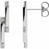 Platinum 1/10 CTW Diamond Bar Earrings - 87051603P photo