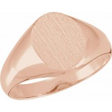 14K Rose 11x9.5 mm Oval Signet Ring - 5758800P photo