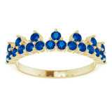 14K Yellow Blue Sapphire Crown Ring - 71972606P photo 3