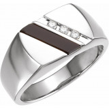 14K White Onyx & 1/10 CTW Diamond Ring - 60940100P photo