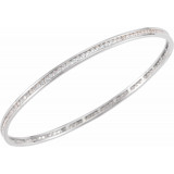 14K White 2 1/4 CTW Diamond Stackable Bangle 8 Bracelet - 67336101P photo 3