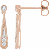 14K Rose 1/6 CTW Diamond Teardrop Earrings - 65273160003P photo