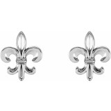 14K White Fleur-De-Lis Earrings - 861091005P photo 2