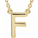 14K Yellow Block Initial F 16 Necklace - 84634316225P photo