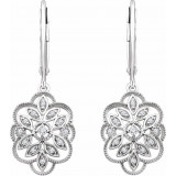 14K White 1/6 CTW Diamond Granulated Filigree Earrings - 65260260000P photo 2