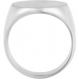 14K White 18 mm Round Signet Ring - 945537394P photo 2