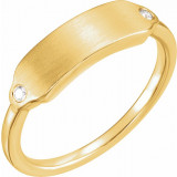 14K Yellow .03 CTW Diamond 18x5 mm Rectangle Signet Ring - 122976601P photo