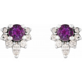 14K White Amethyst & 1/6 CTW Diamond Earrings - 869506011P photo 2