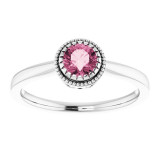14K White Pink Tourmaline October Birthstone Ring - 651609120P photo 3