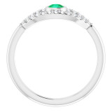 14K White Emerald & White Sapphire Evil Eye Ring - 72064614P photo 2