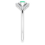 14K White Emerald & White Sapphire Evil Eye Ring - 72064614P photo 4