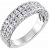 14K White 3/4 CTW Diamond Anniversary Band - 653071601P photo